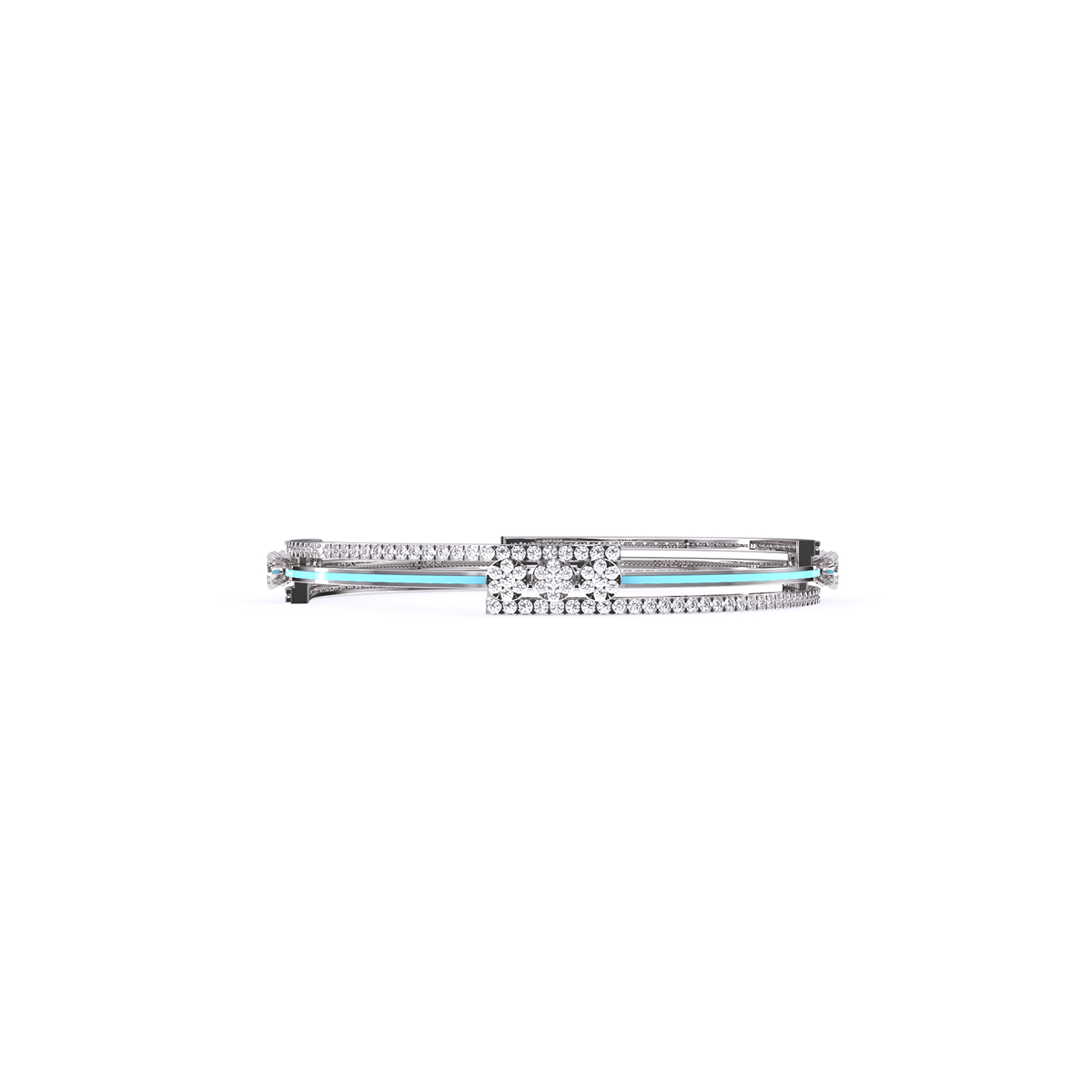 Amazing Round Diamond Bangle Bracelet